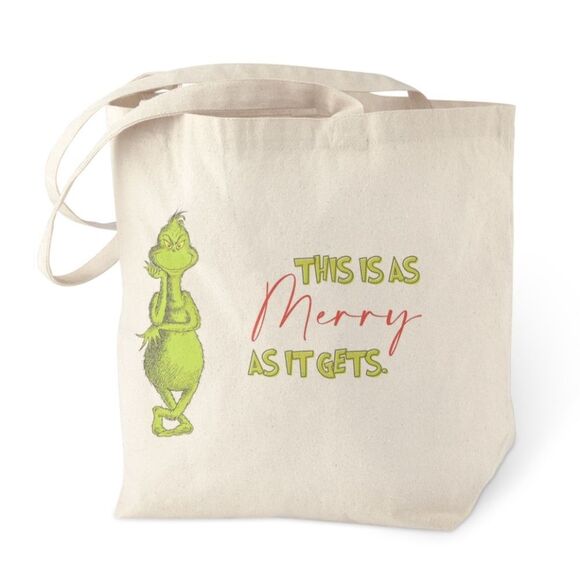 The Grinch 'This is as Merry as it Gets" Canvas Tote - Picture 1 of 3